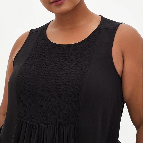 Torrid Black Smocked Tank Size 1 NWT - Picture 4 of 5
